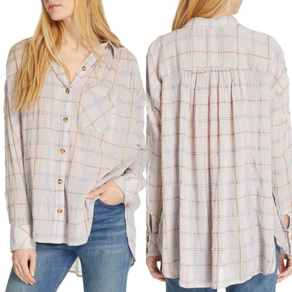 Free People Break My Stripe Button Down